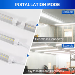 V-shaped design LED shop light for garage use
