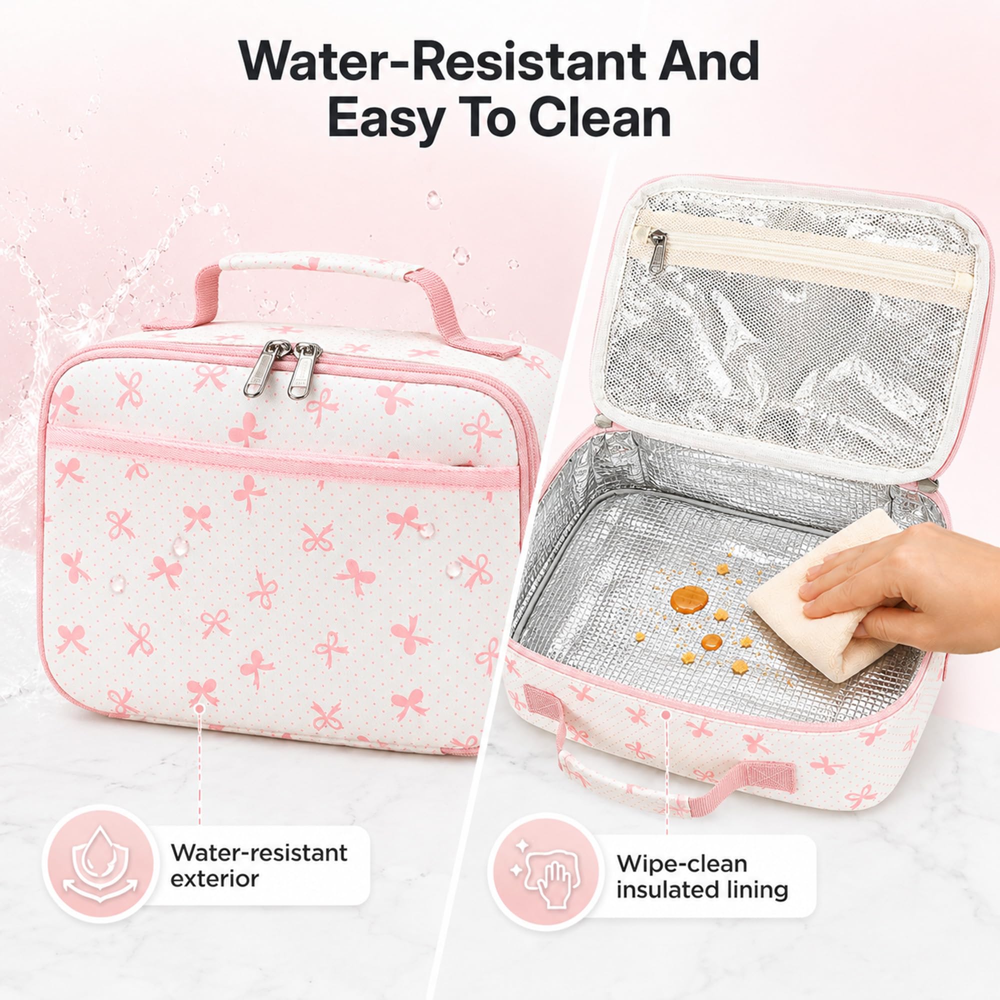 Compact size 10x7x3.5 inches LEDAOU lunch box