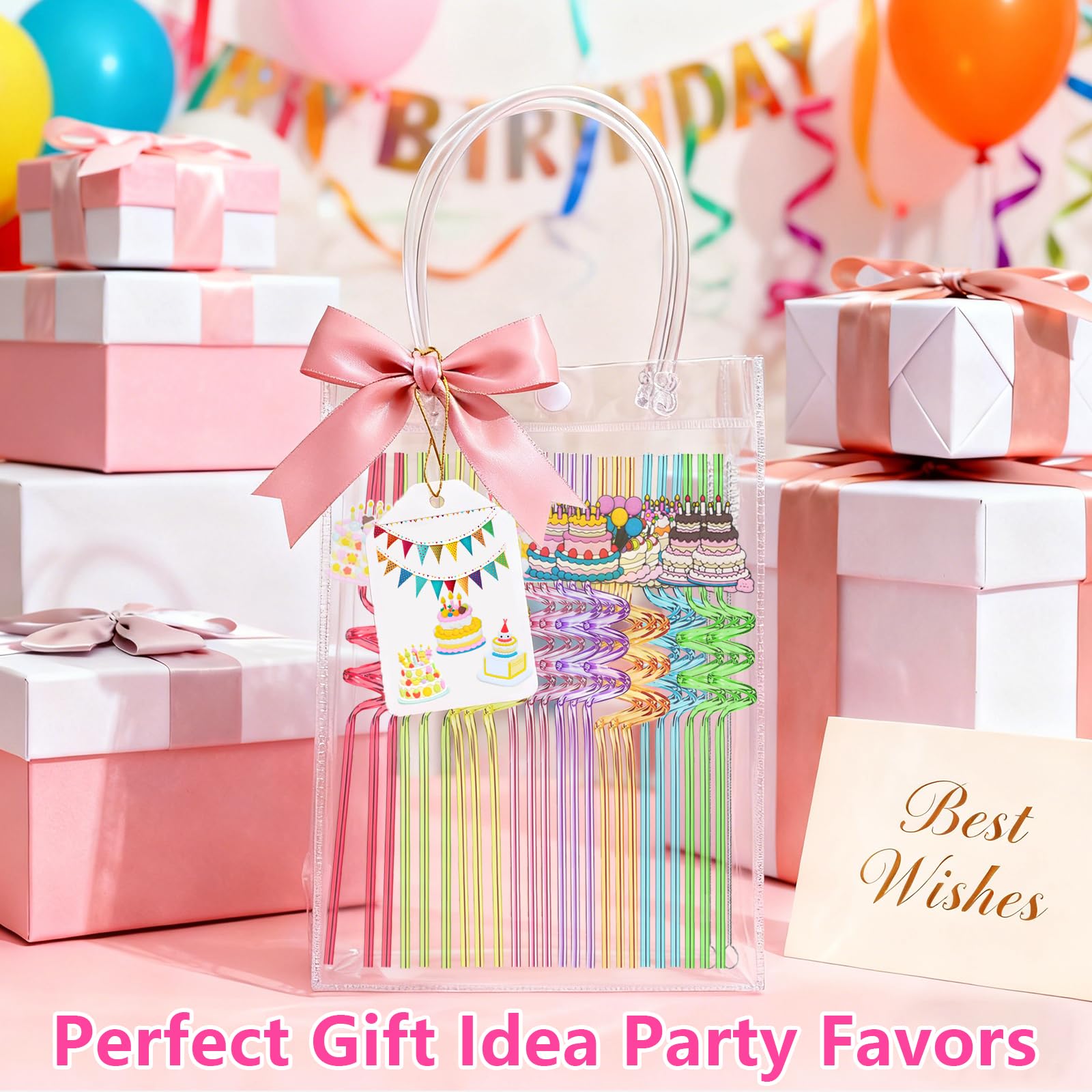 Birthday straw set for milkshakes juice and smoothies LEDUO