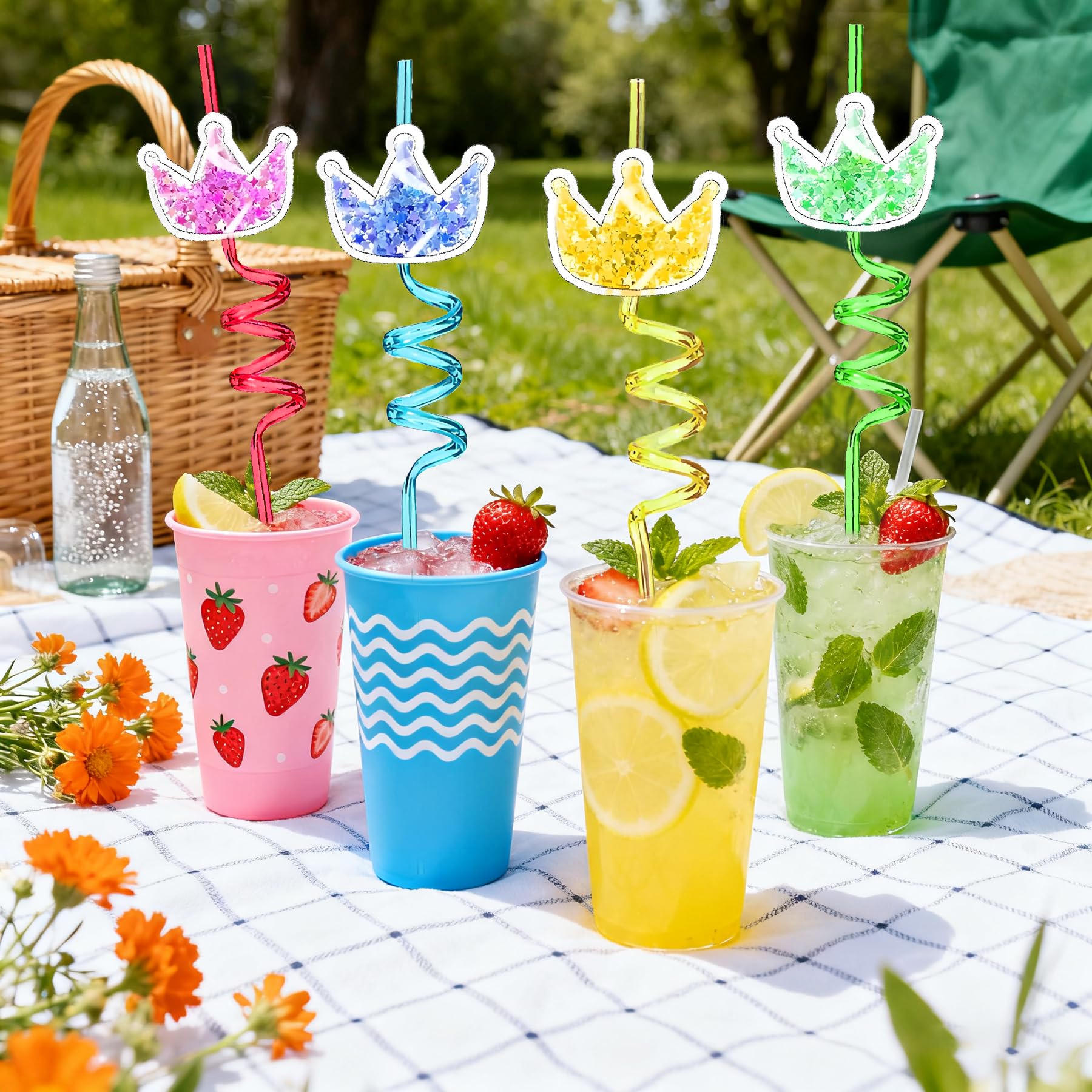 Includes 2 cleaning brushes for LEDUO princess straw set
