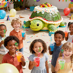 Turtle shell attachment straw for ninja turtle party