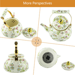 Leebright enamel teapot safe non-toxic material close up