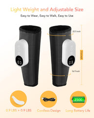 Leg massager adjustable to 22.5 inch circumference