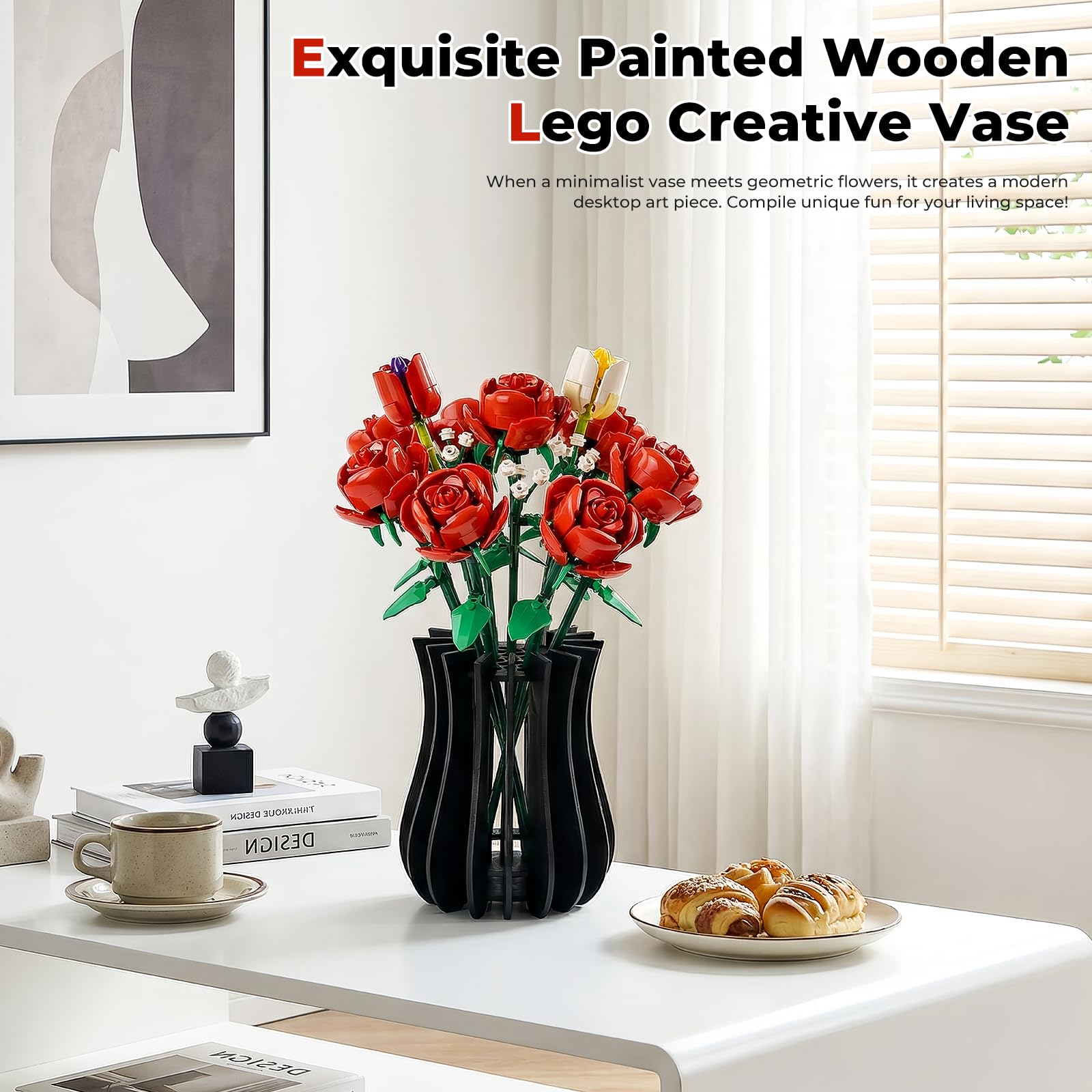 Lego botanicals vase stand with interlocking panels