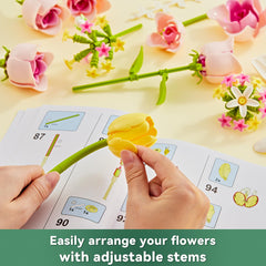 Lego compatible flowers bouquet by EWED showing adjustable stems