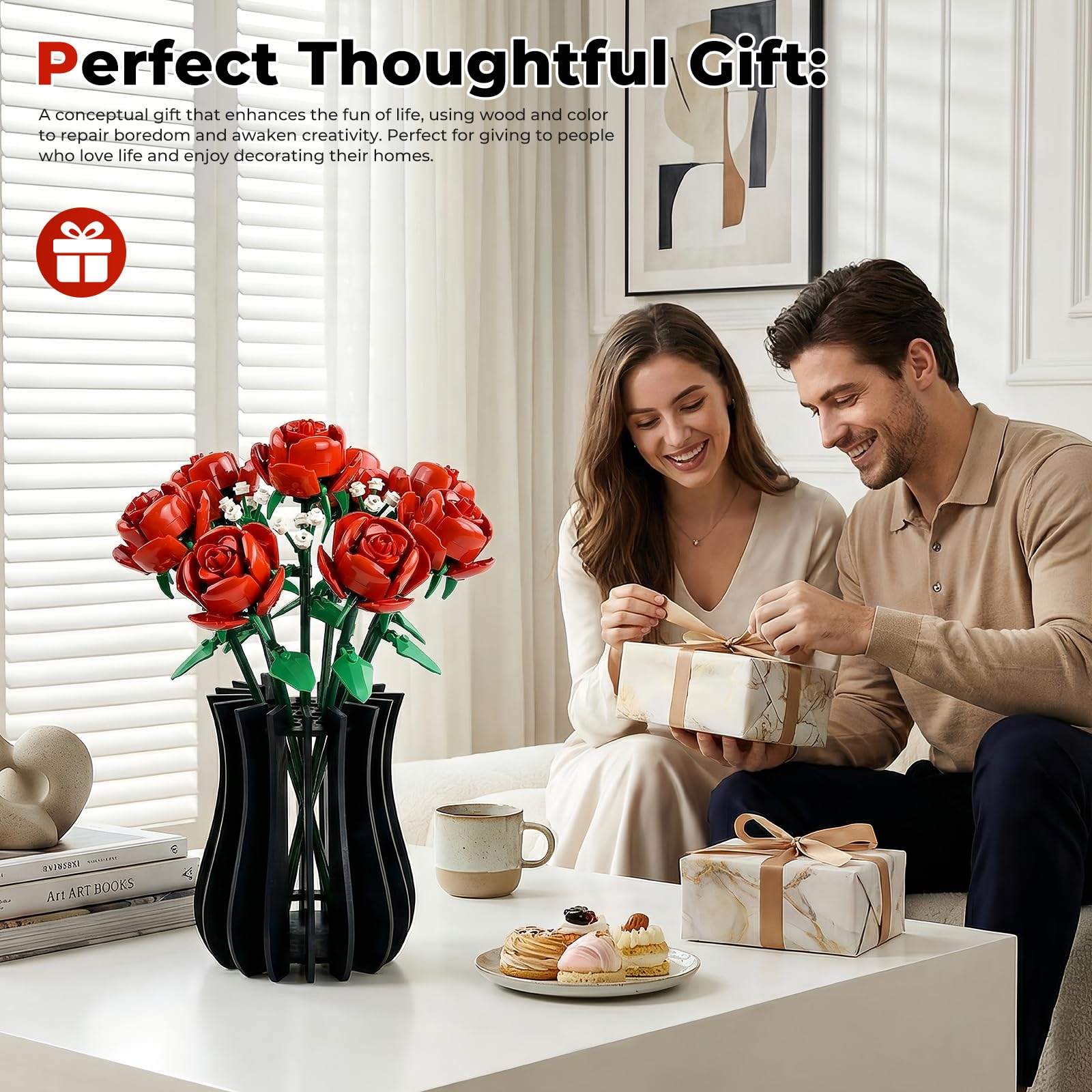 Lego flowers DIY gift concept for family