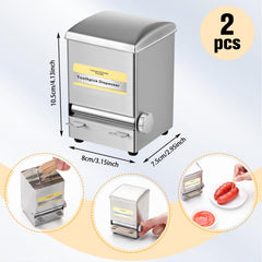 Stainless steel two-pack toothpick dispenser close up