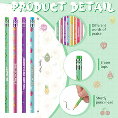 Scented pencils for kids with fruity patterns and erasers