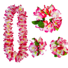 fluffy vibrant leis with flower clips