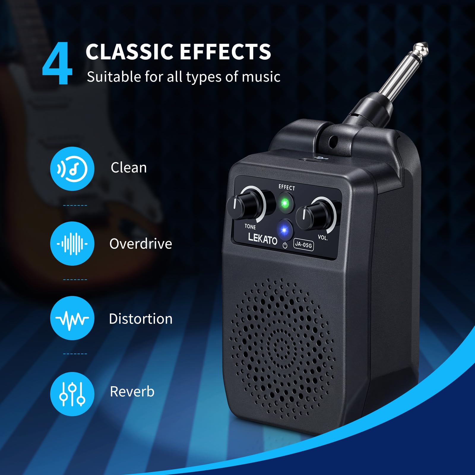 Portable 5W guitar amplifier with Bluetooth by LEKATO