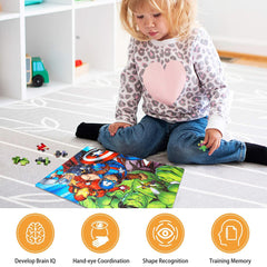 LELEMON 100 piece puzzle with metal storage box for kids 4-6