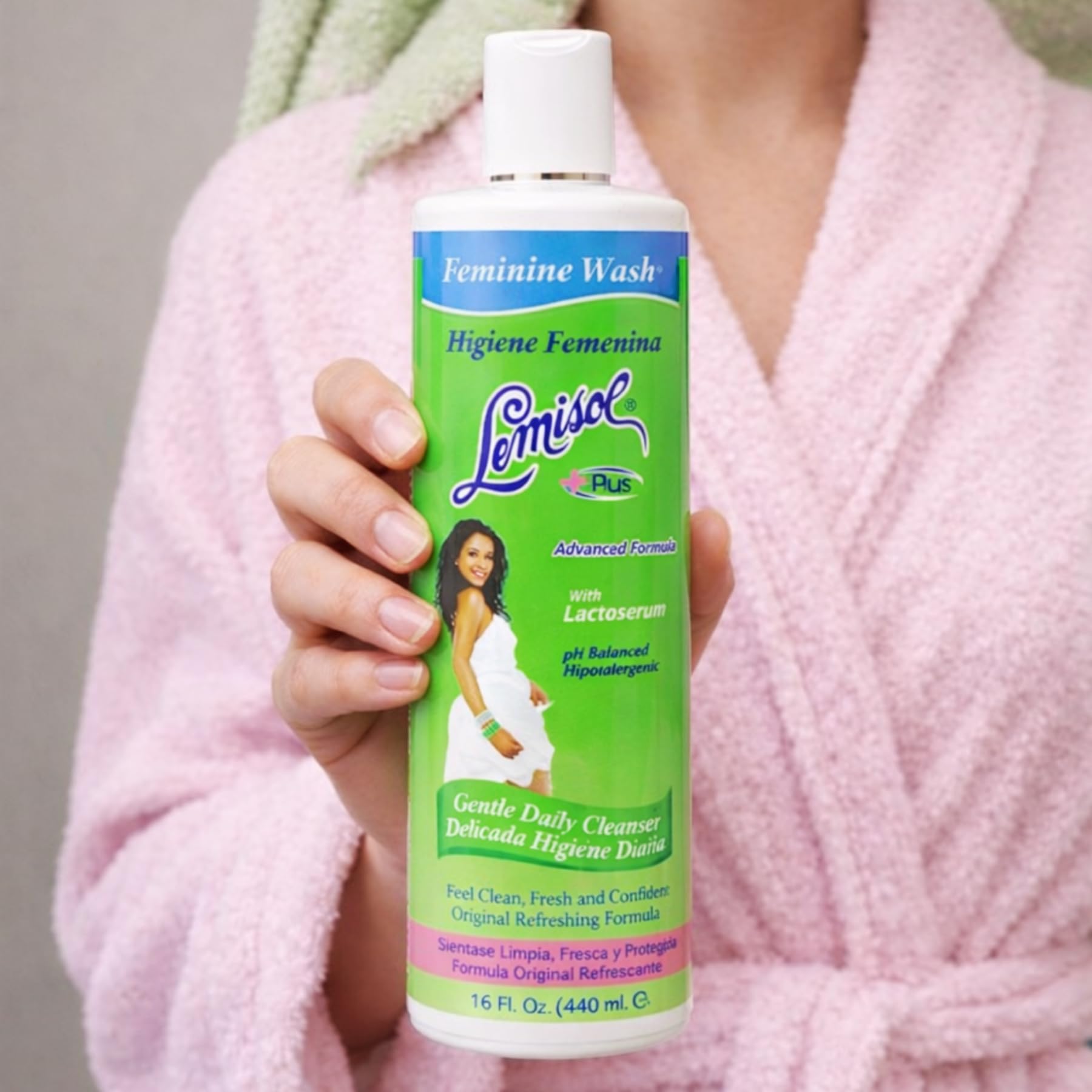 Hypoallergenic Lemisol Plus Feminine Wash chamomile bottle 16 Fl Oz