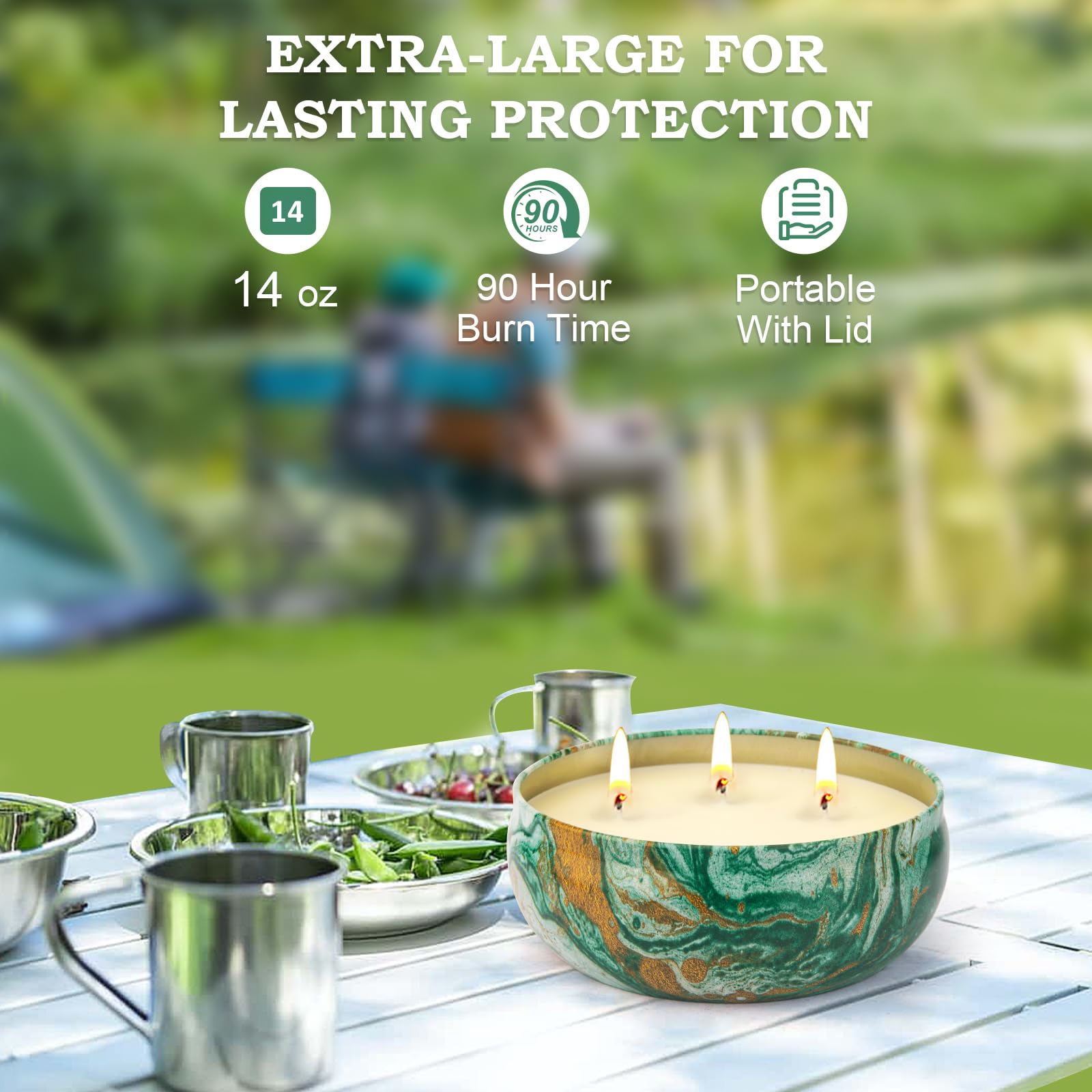 outdoor citronella candles suitable for patios backyards campsites