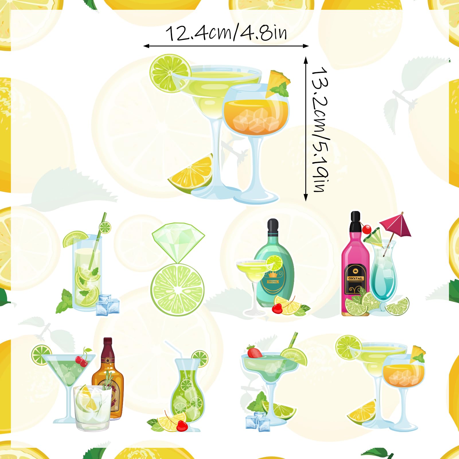 Lemon pattern cocktail honeycomb centerpiece