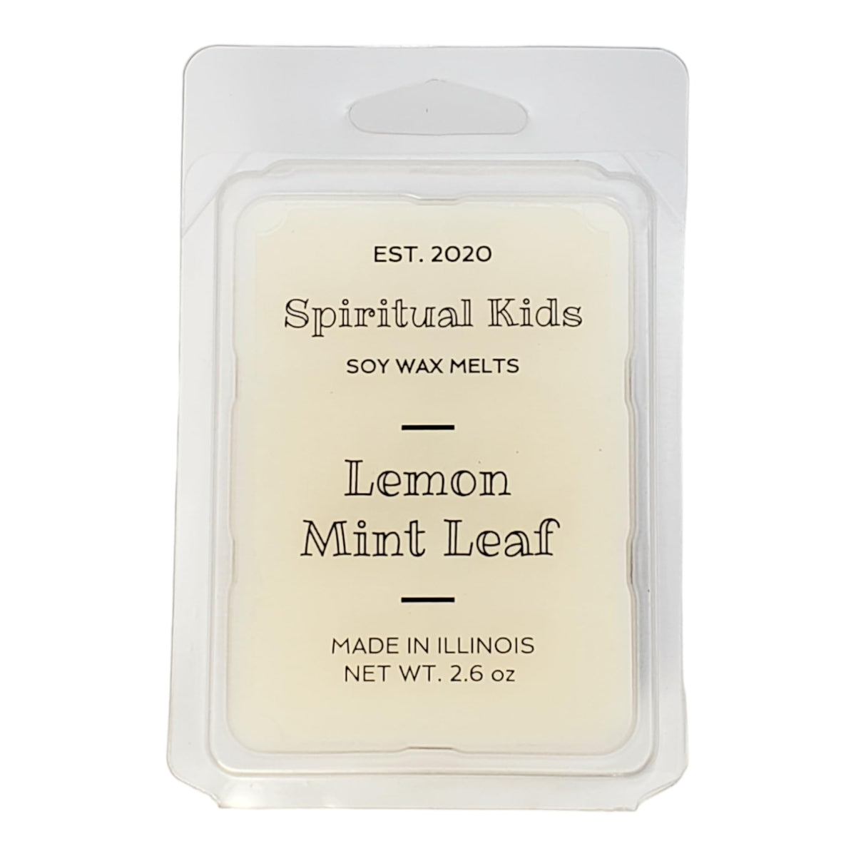 Lemon Mint Leaf Soy Wax Melts six 1 inch cubes in a 2.6oz pack