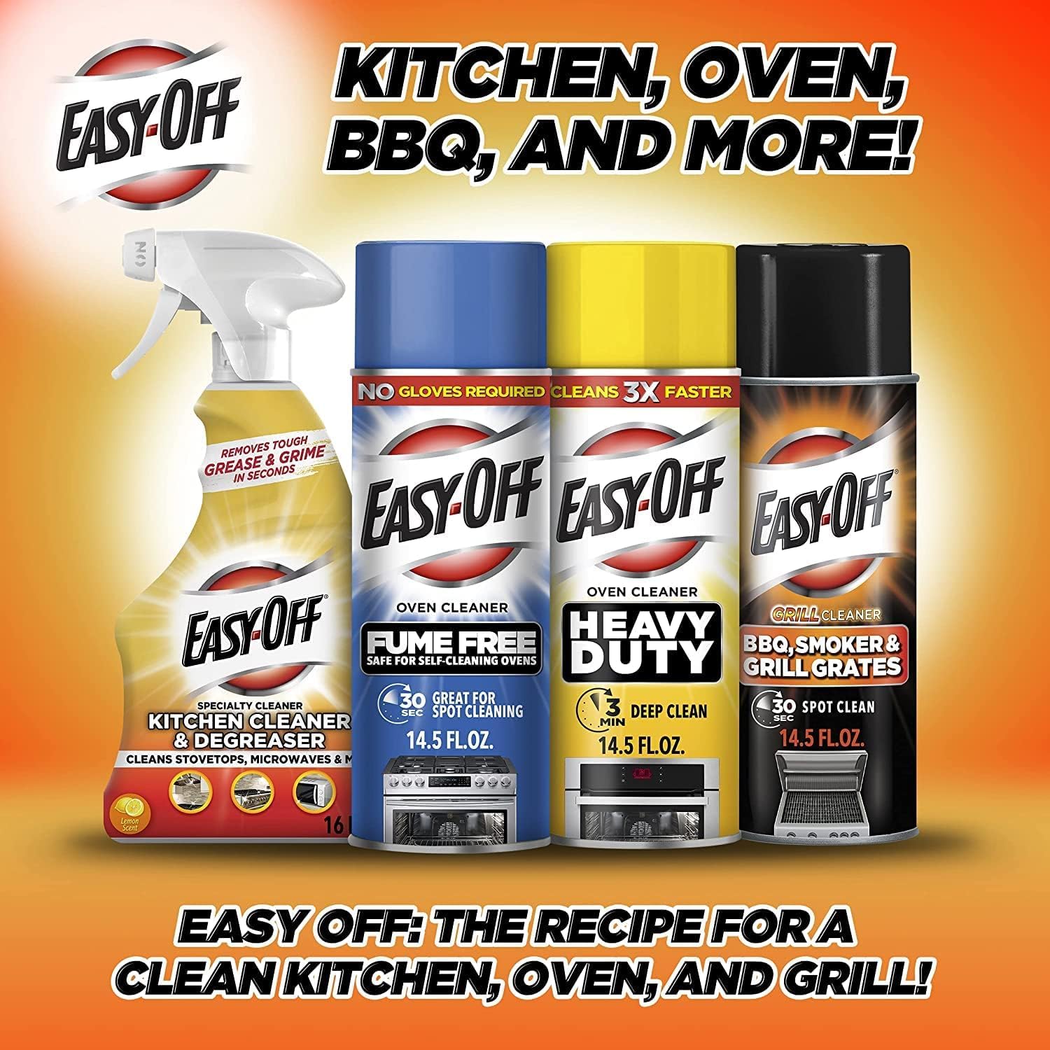 Back splash and cooktop cleaning with Easy Off 16 oz bottle