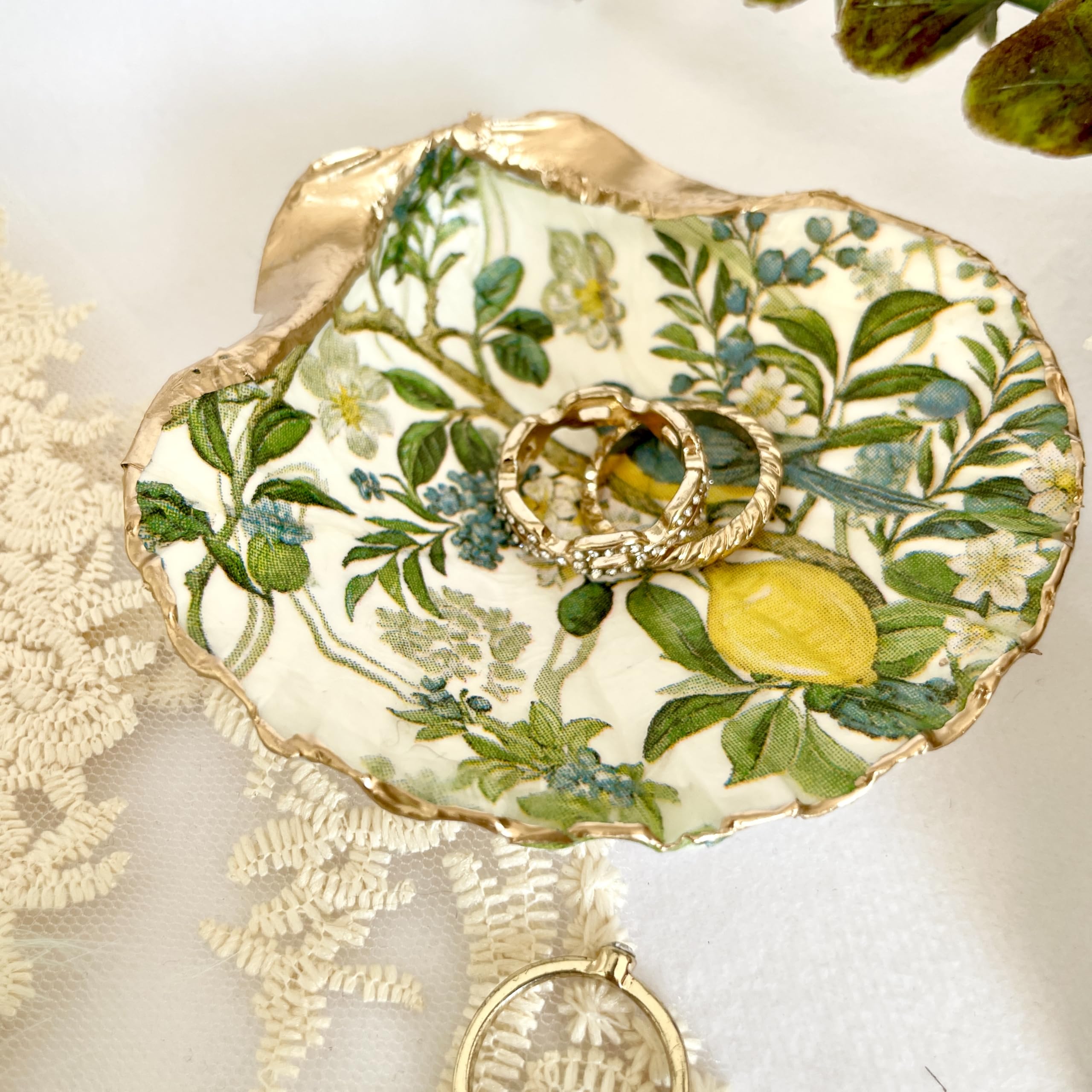Lemon Tree seashell tray handcrafted in Virginia