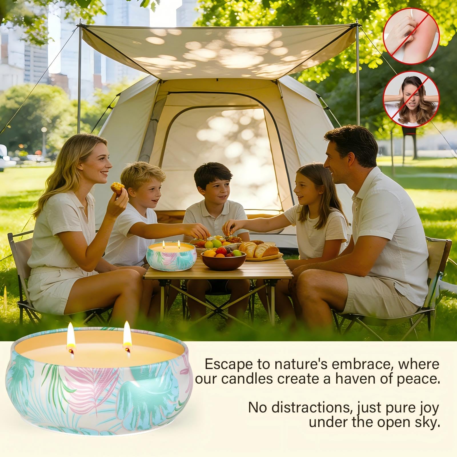 Natural soy wax citronella candle with cotton wick