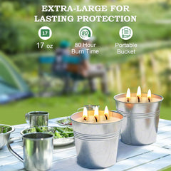 Triple wick outdoor candle for even burn