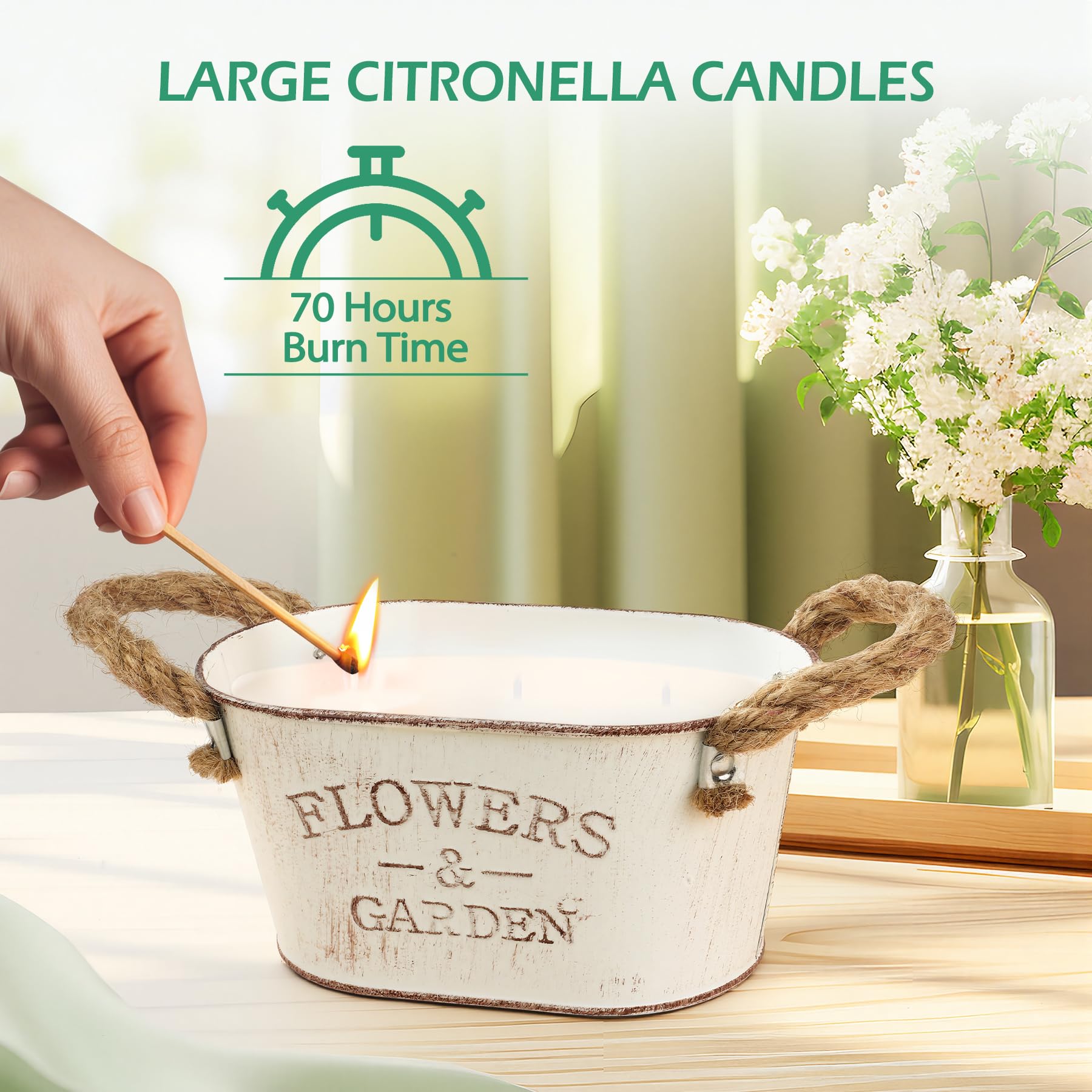 Lead-free cotton wick in citronella candle tin jar