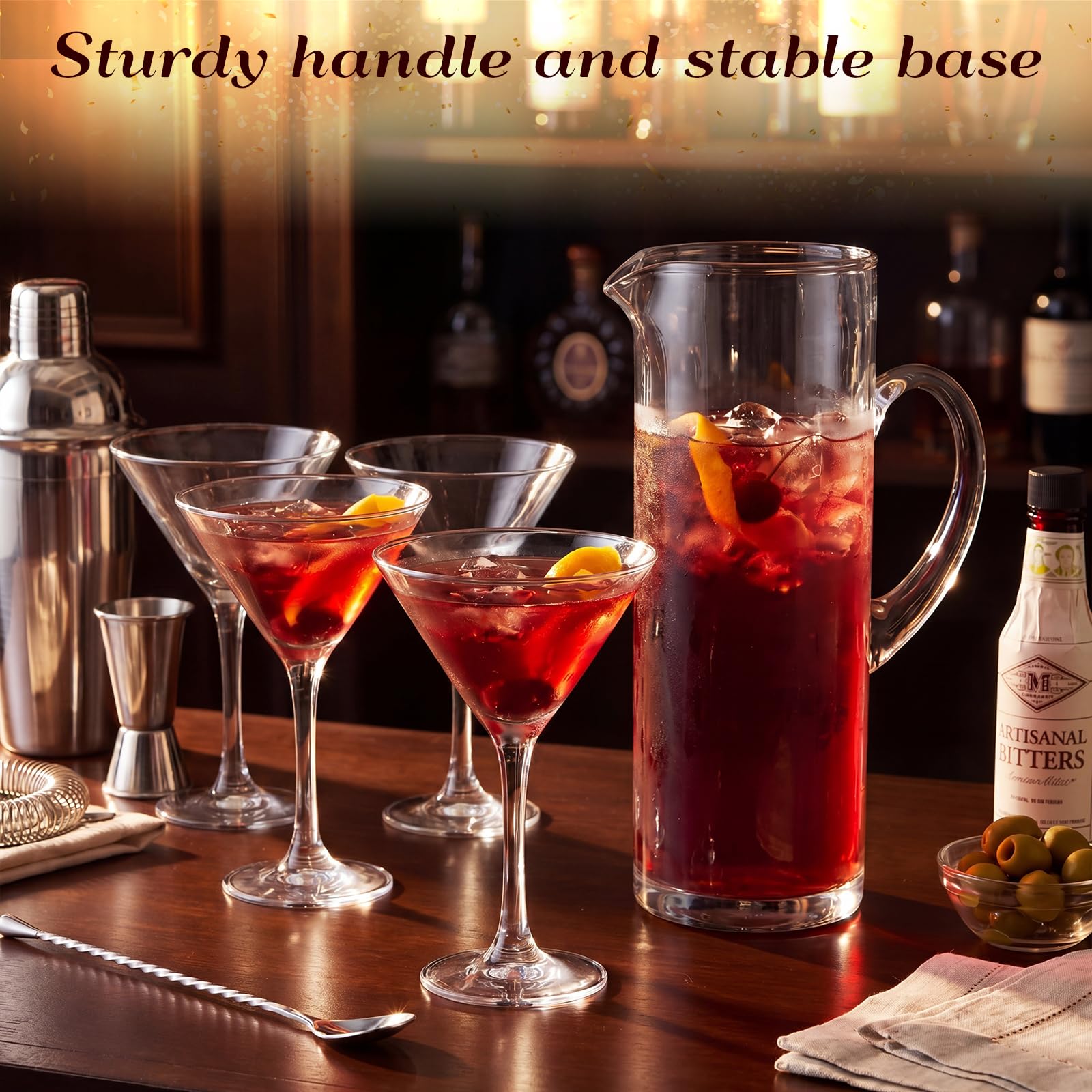 5-piece LemonRoad glass pitcher set with glasses for entertaining