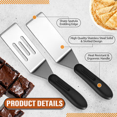 LemonRoad mini stainless steel spatula solid handle close up