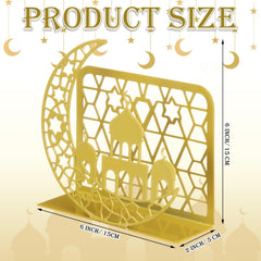 Gold crescent moon napkin holder for Ramadan decor