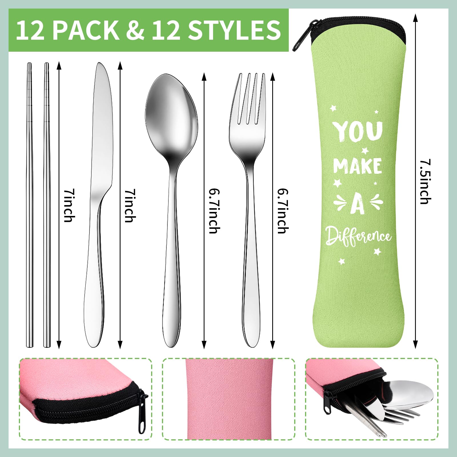 Stainless steel flatware set for office gifts