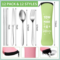 Stainless steel flatware set for office gifts