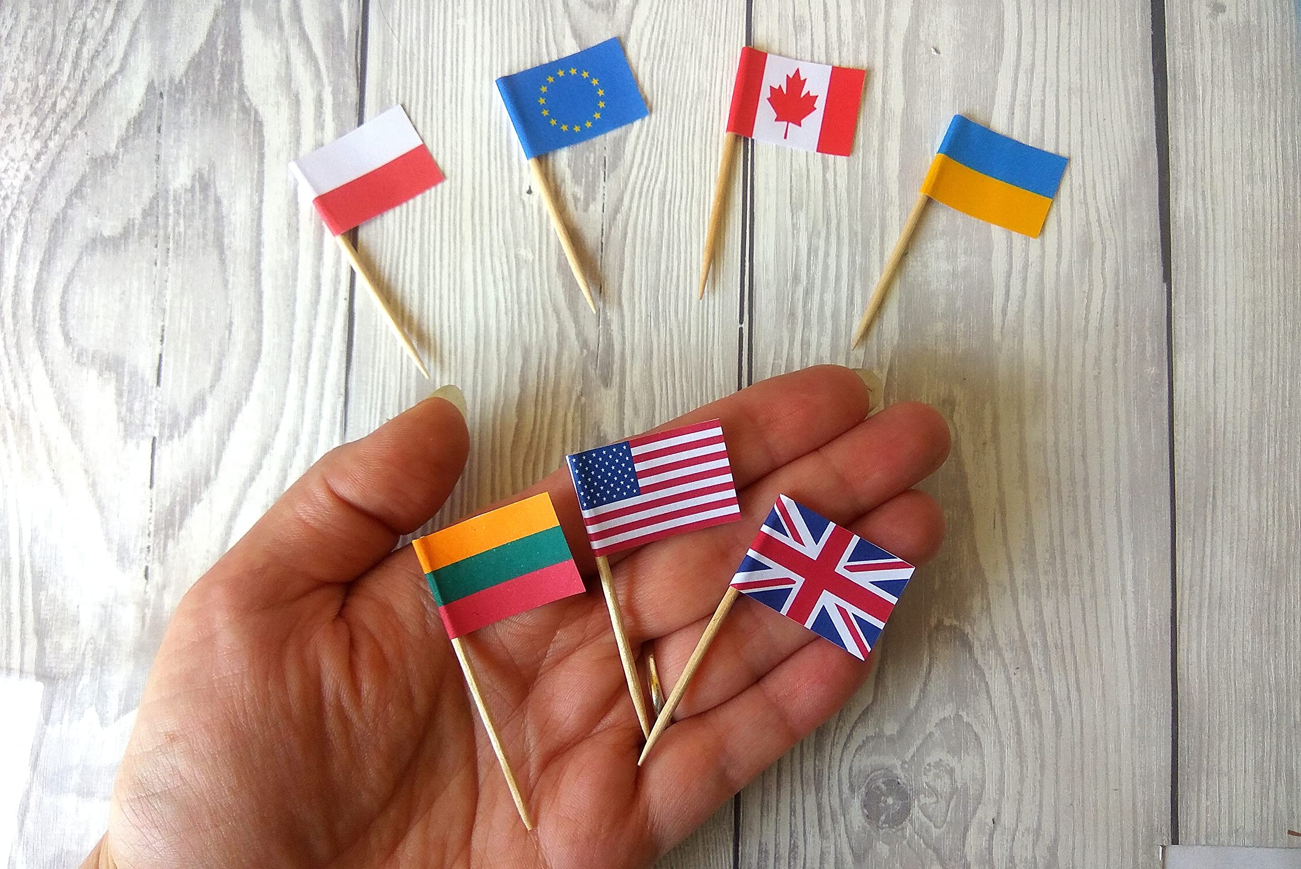 Miniature flag prop for patriotic decor in dollhouses