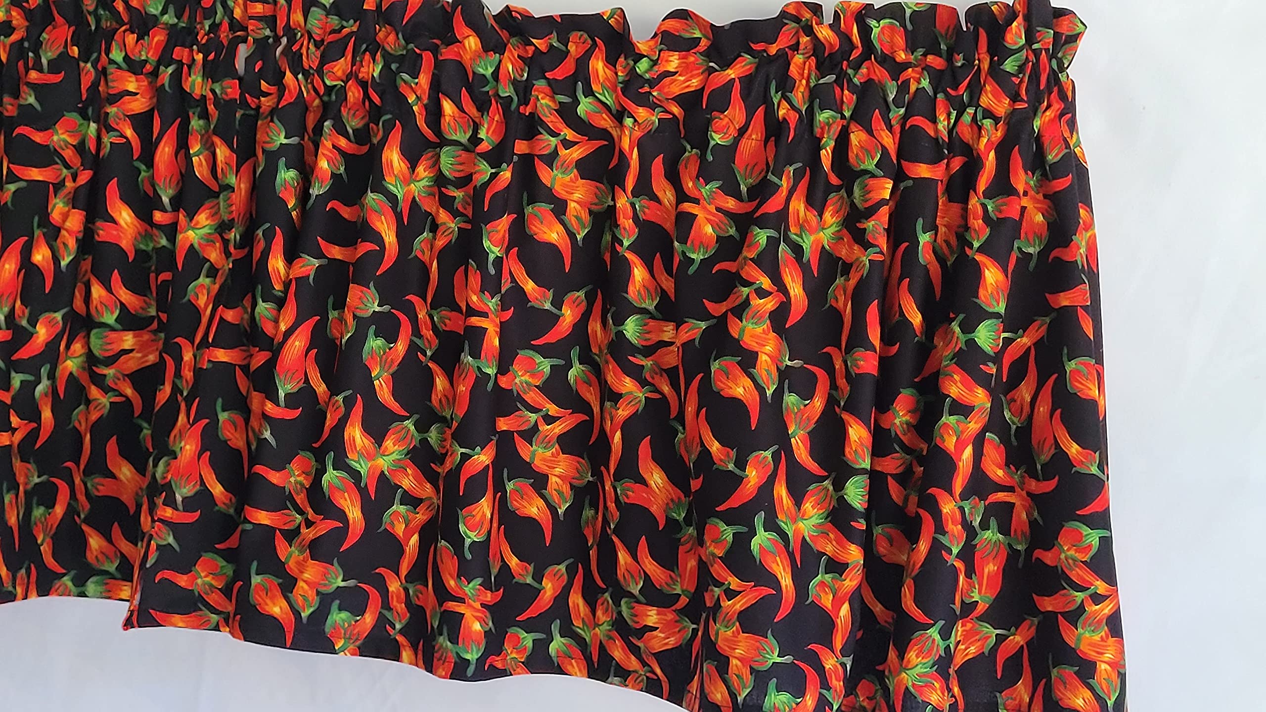 Valance length 15 inches with 1 inch ruffle