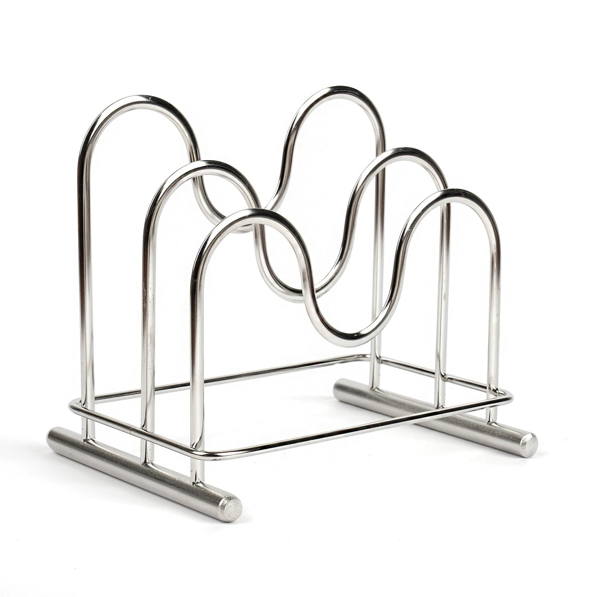LENITH 304 stainless steel cutting board holder close up showing sturdy construction