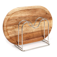 LENITH stainless steel wire cutting board holder close view