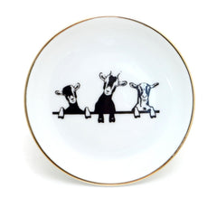 Lenny Mud Goat Ring Dish by Lorrie Veasey with 22K gold rim