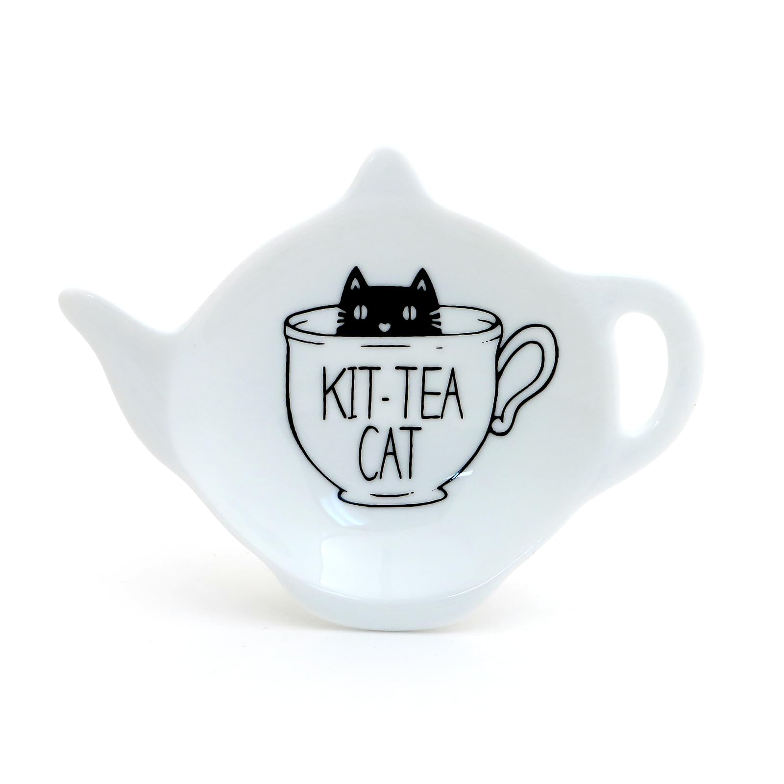Kit Tea Cat teabag holder in teapot shape by Lennymud