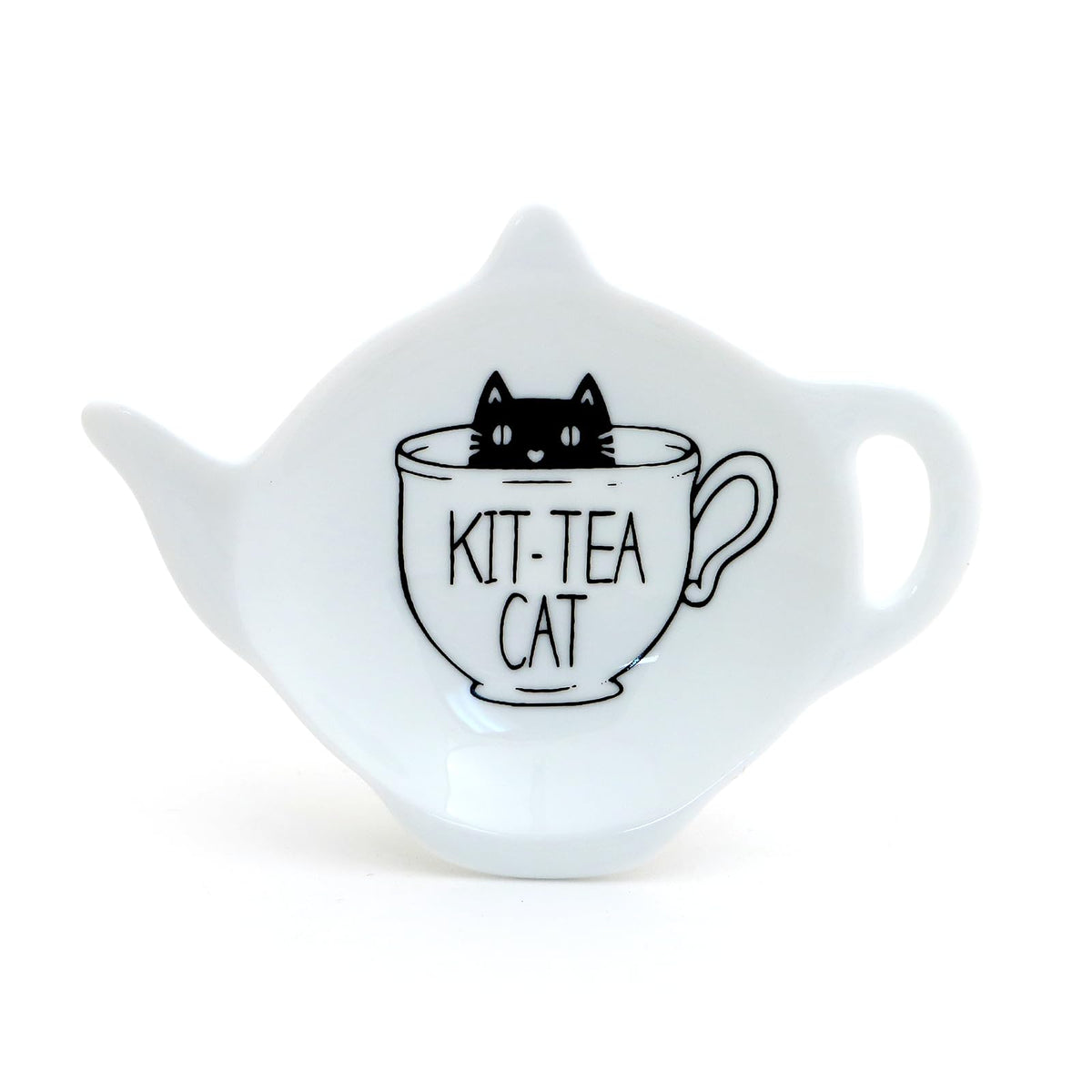 Kit Tea Cat teabag holder in teapot shape by Lennymud