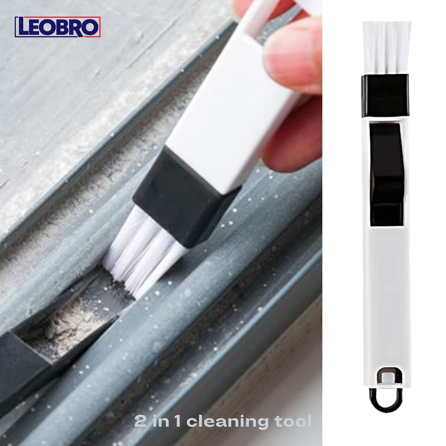 Precision track cleaning brush for narrow gaps