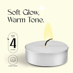 Unscented tealight candles with cotton wick for even burn