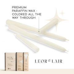 Leor Lair White Taper Candles 12pack white