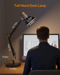 Sturdy metal lampshade and base for desk lamp