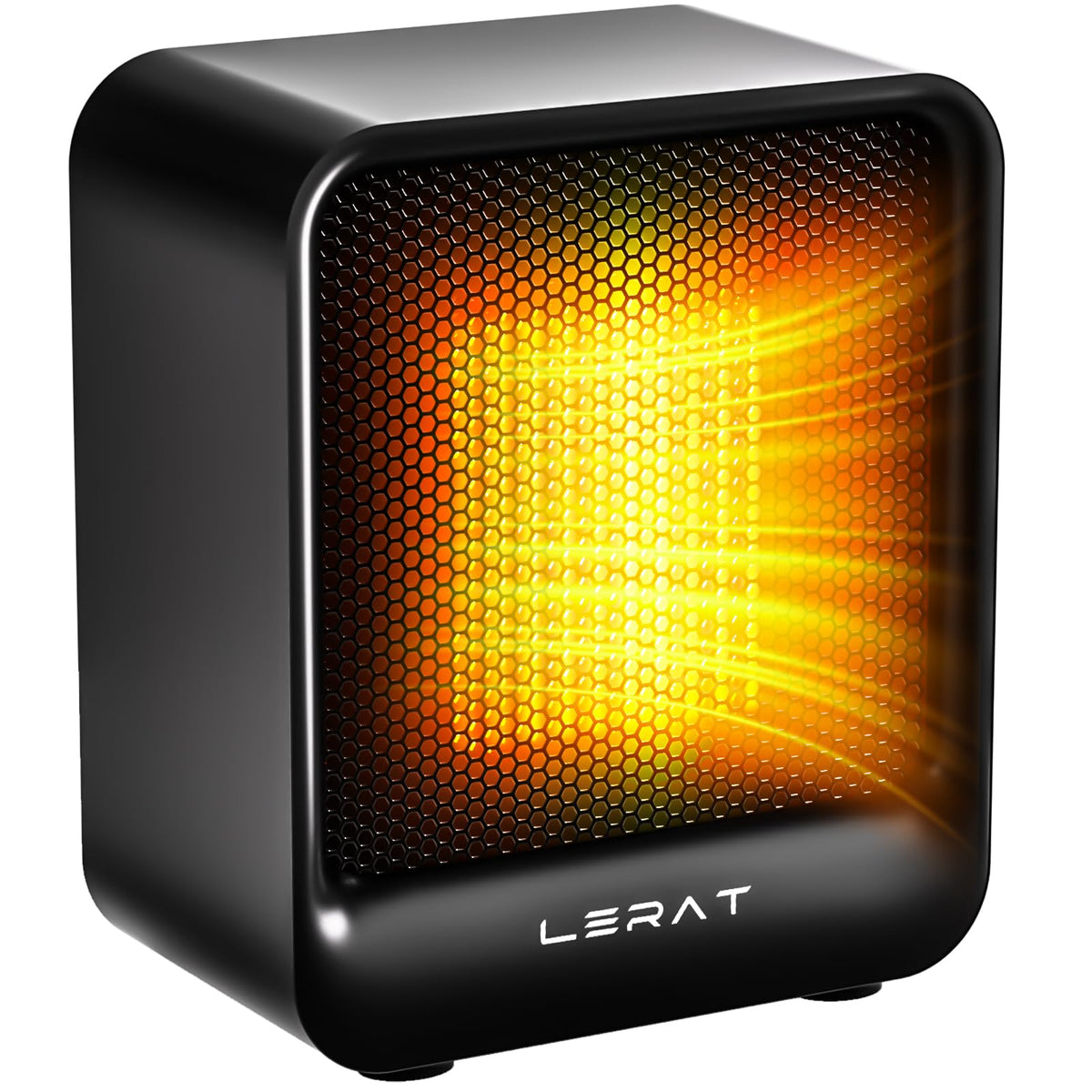 Lerat Space Heater portable mini 500W compact desk heater in black