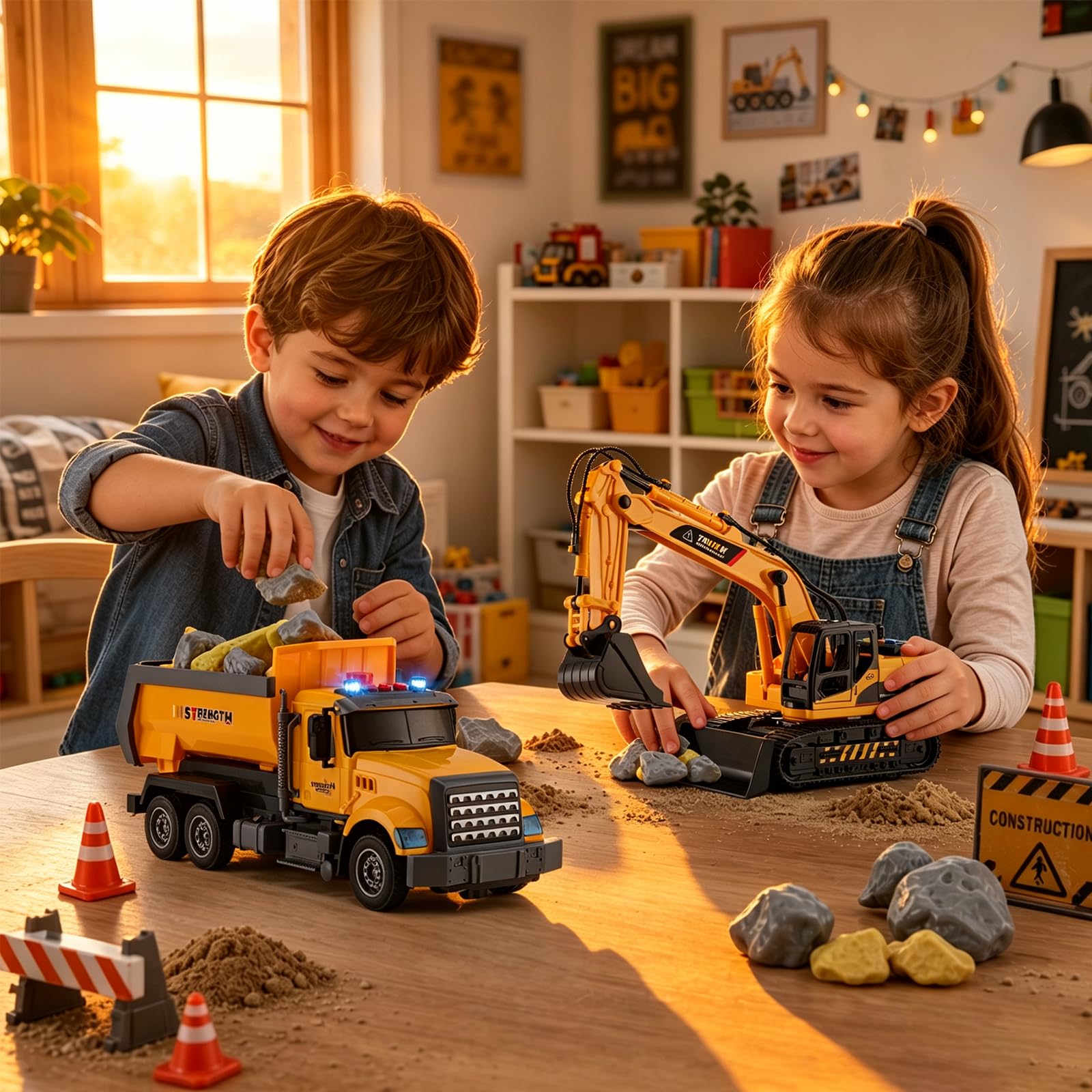 ABS material construction vehicles for kids aged 3 and up
