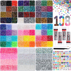 lerbou 67500pcs bedazzling kit 9 boxes with 3mm flatback rhinestones