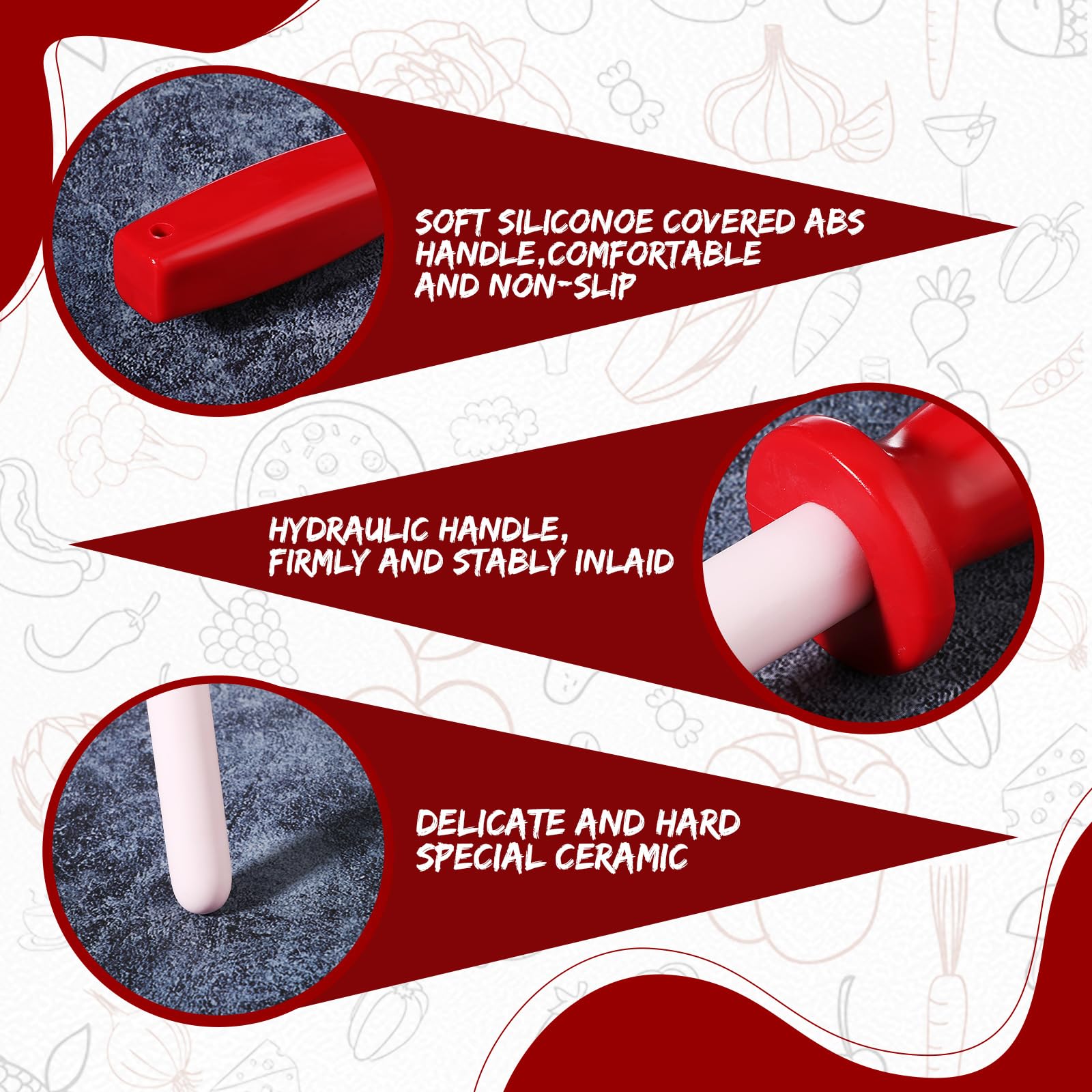 Ceramic honing rod 27 cm ceramic section length