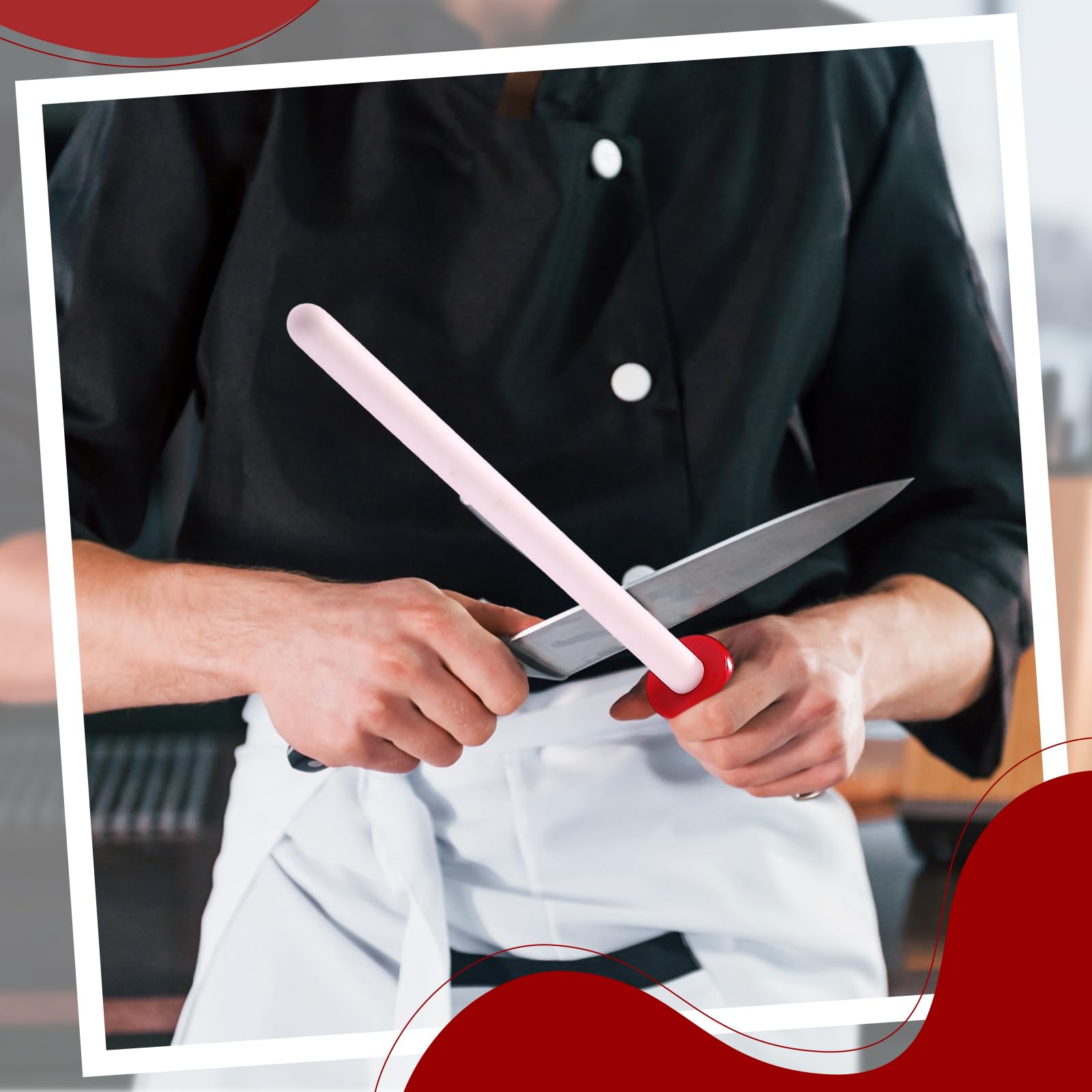 ABS plastic handle with soft silicone on sharpening rod