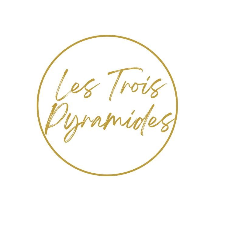 Decorative glass art perfume decanter display by Les Trois Pyramides