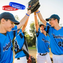 Lesnala 48 pcs baseball bracelet display with six styles