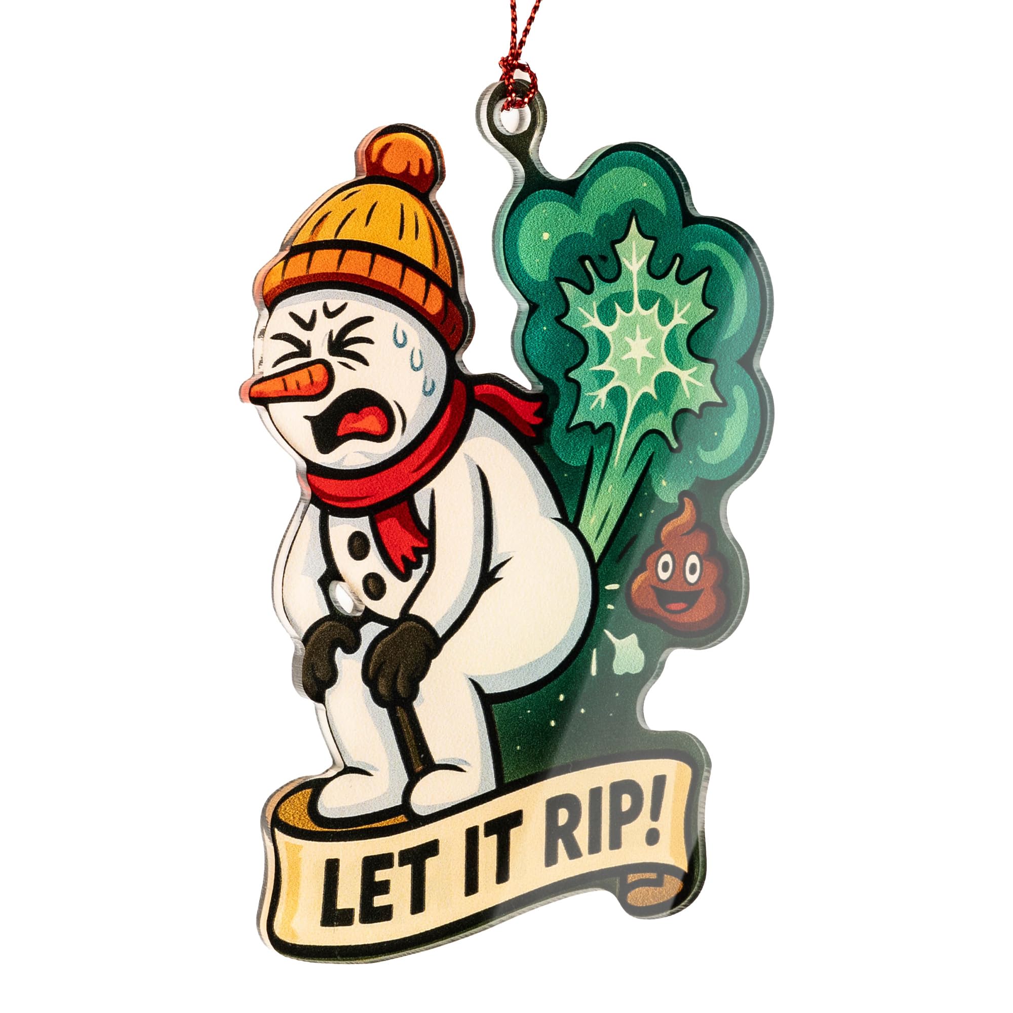Miniature holiday ornament suitable for tree and window