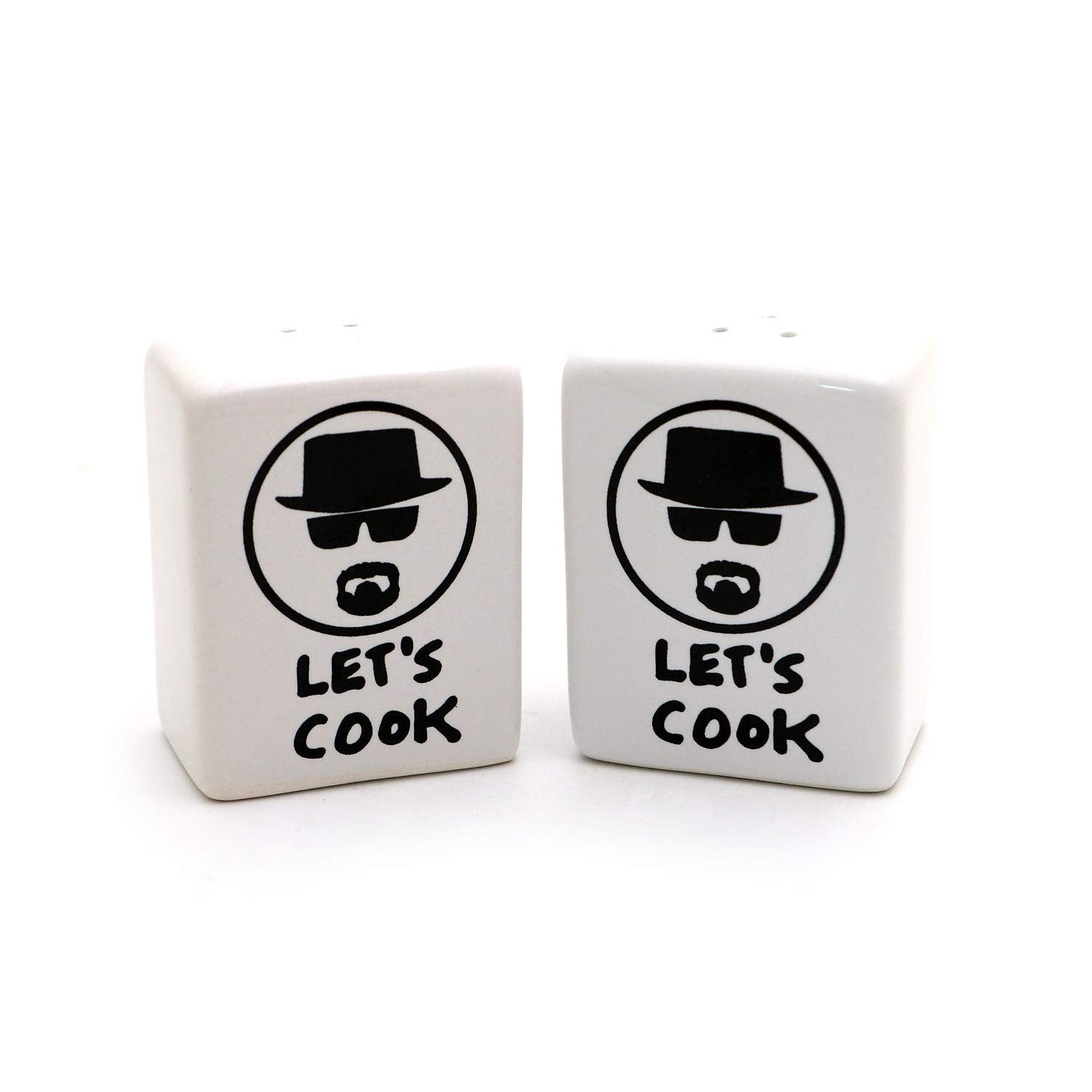 Parody salt pepper shaker set for Breaking Bad fans with 2.5x1x2 rectangular design
