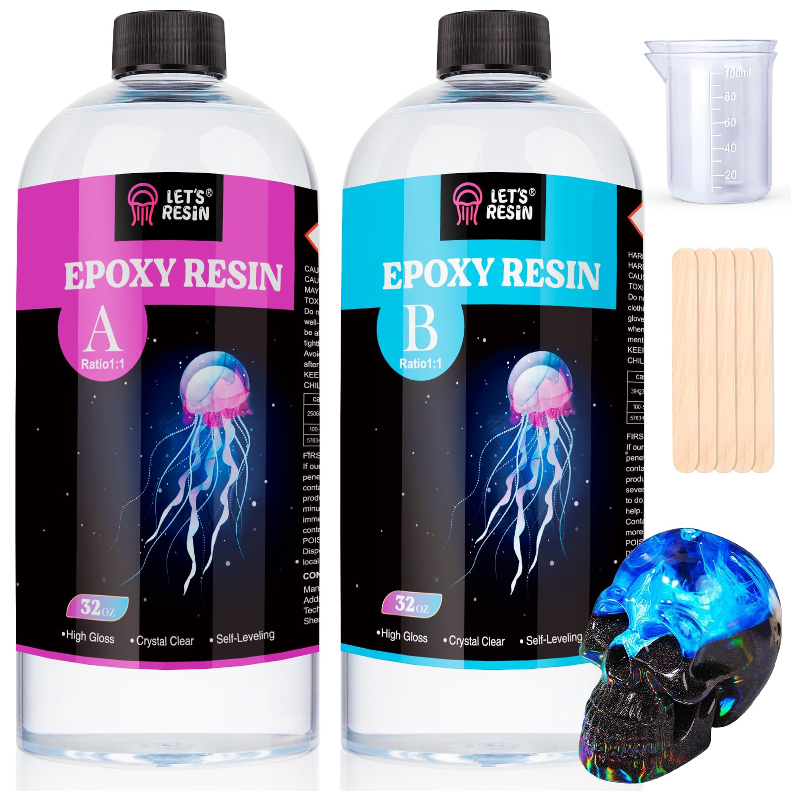 Let's Resin 1/2 Gallon Epoxy Resin kit resin and hardener components